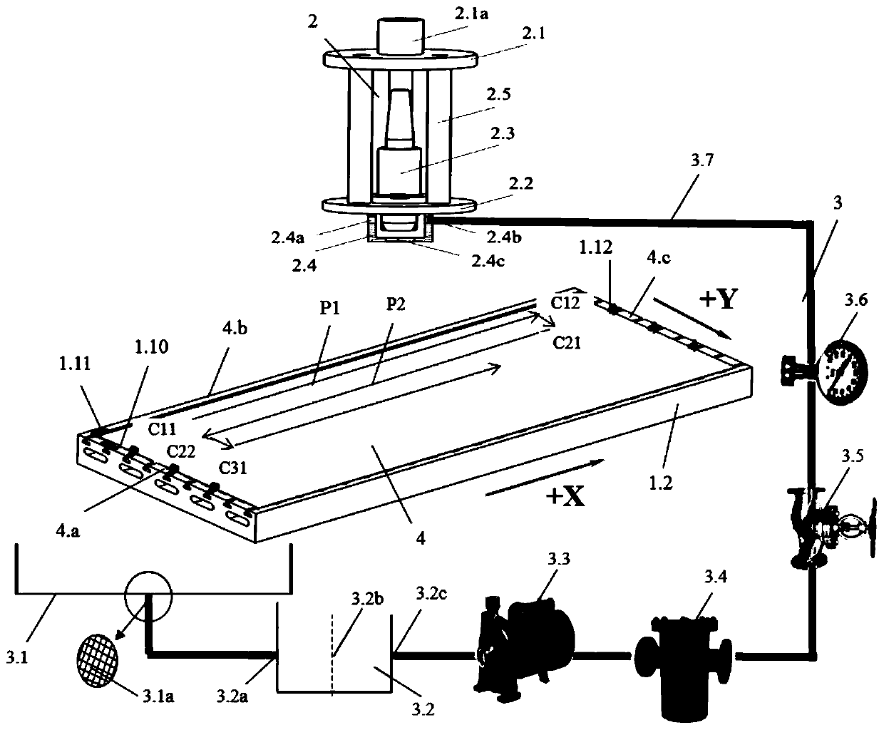 Large wall plate ultrasonic on-machine non-contact scanning thickness measuring equipment and thickness measuring method