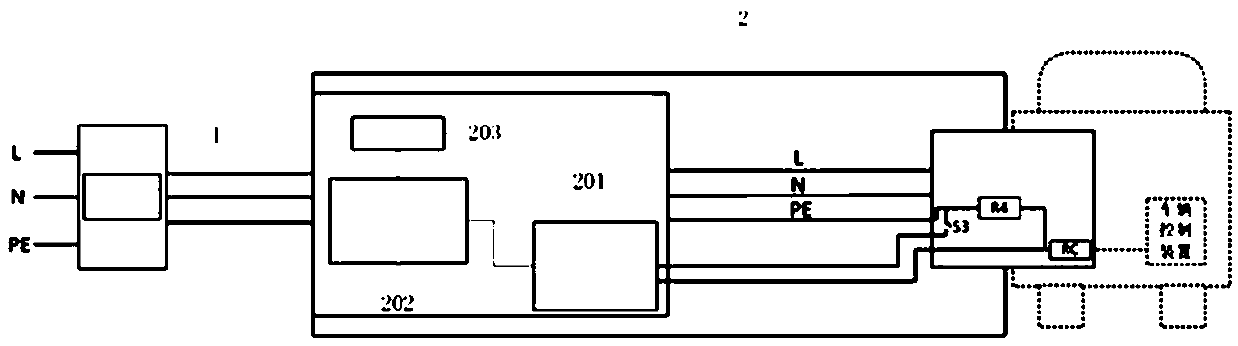 Alternating current charging connection device and temperature protection method