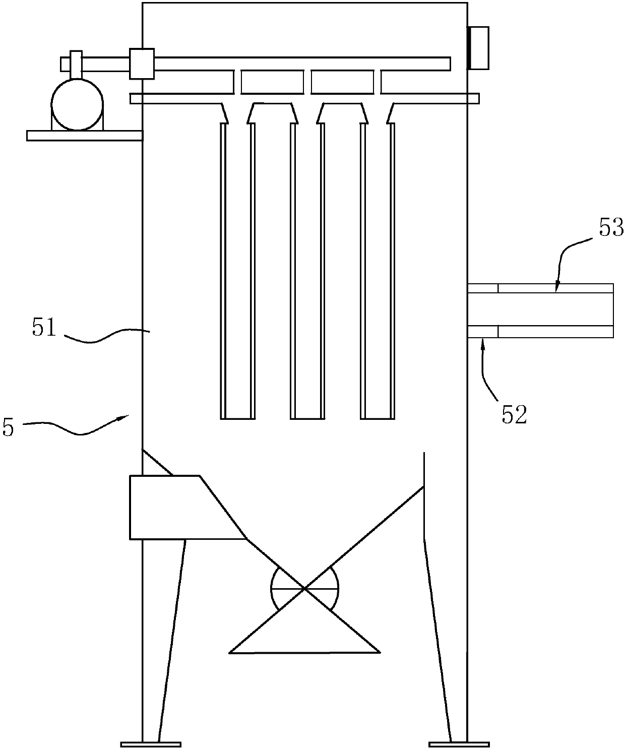 NID desulfurization process and cloth bag dust removing device for desulfurization process