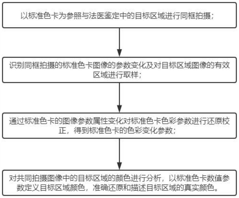 Color identification method in forensic identification and color-related forensic information analysis system