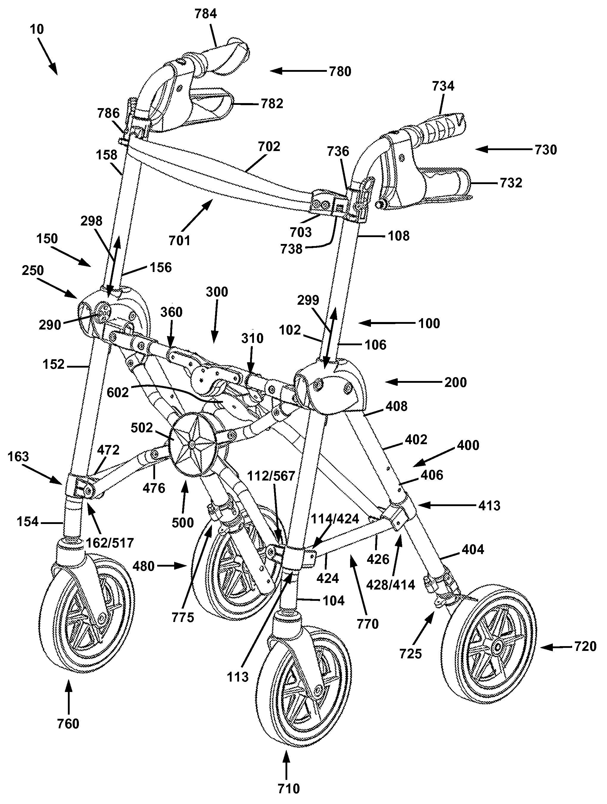 Highly collapsible ambulatory assistive walker apparatus