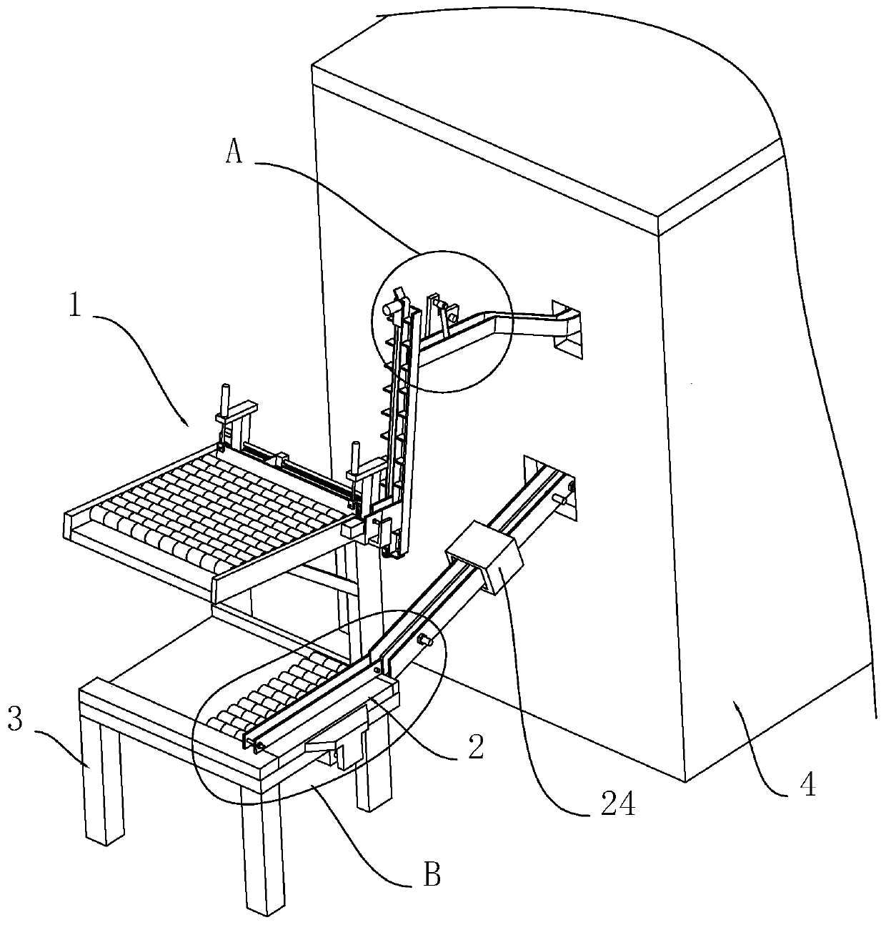 Bearing directional feeding and discharging device