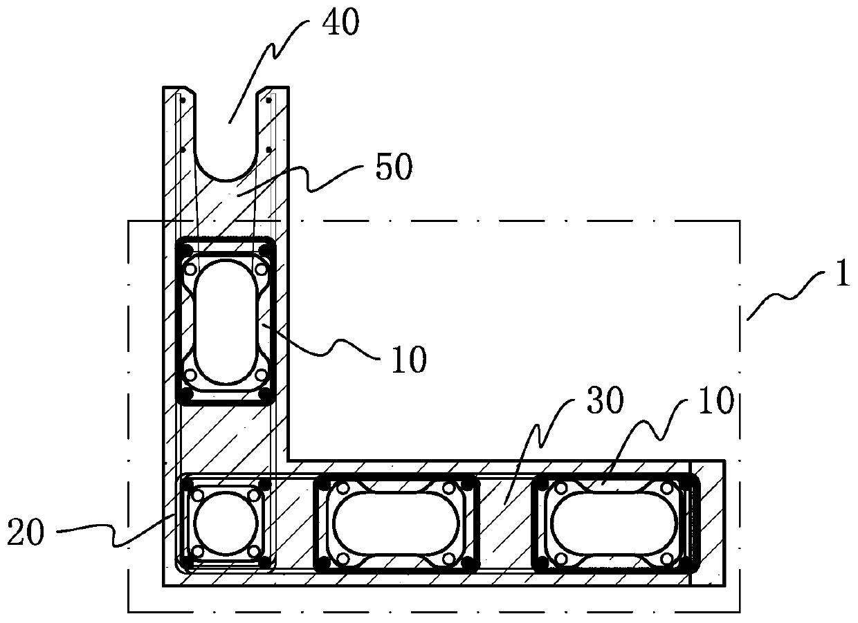 L-shaped and T-shaped concrete shear wall structure combined type prefabricated edge component