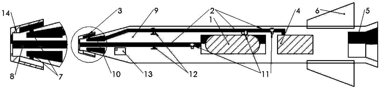 Reverse air jetting air bubble assisting high-speed water inlet reducing impact load mechanism