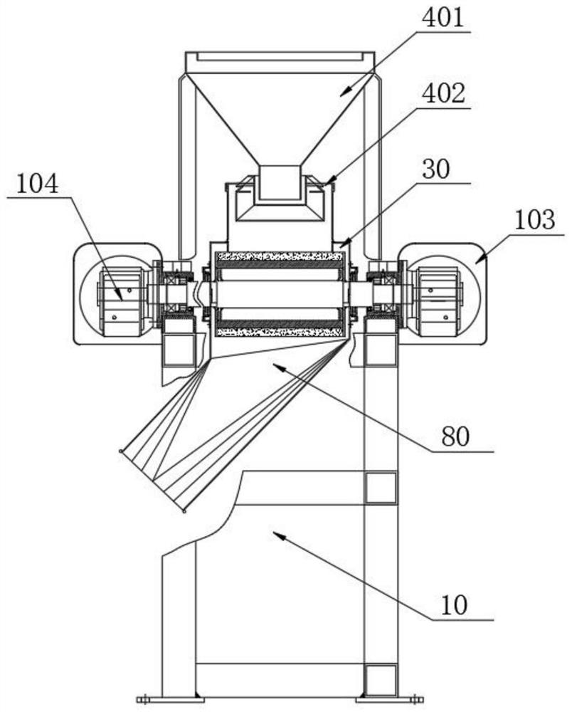 Efficient environment-friendly roll crusher and working method thereof