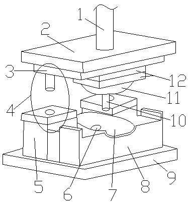 Anchor rod tray processing compound die