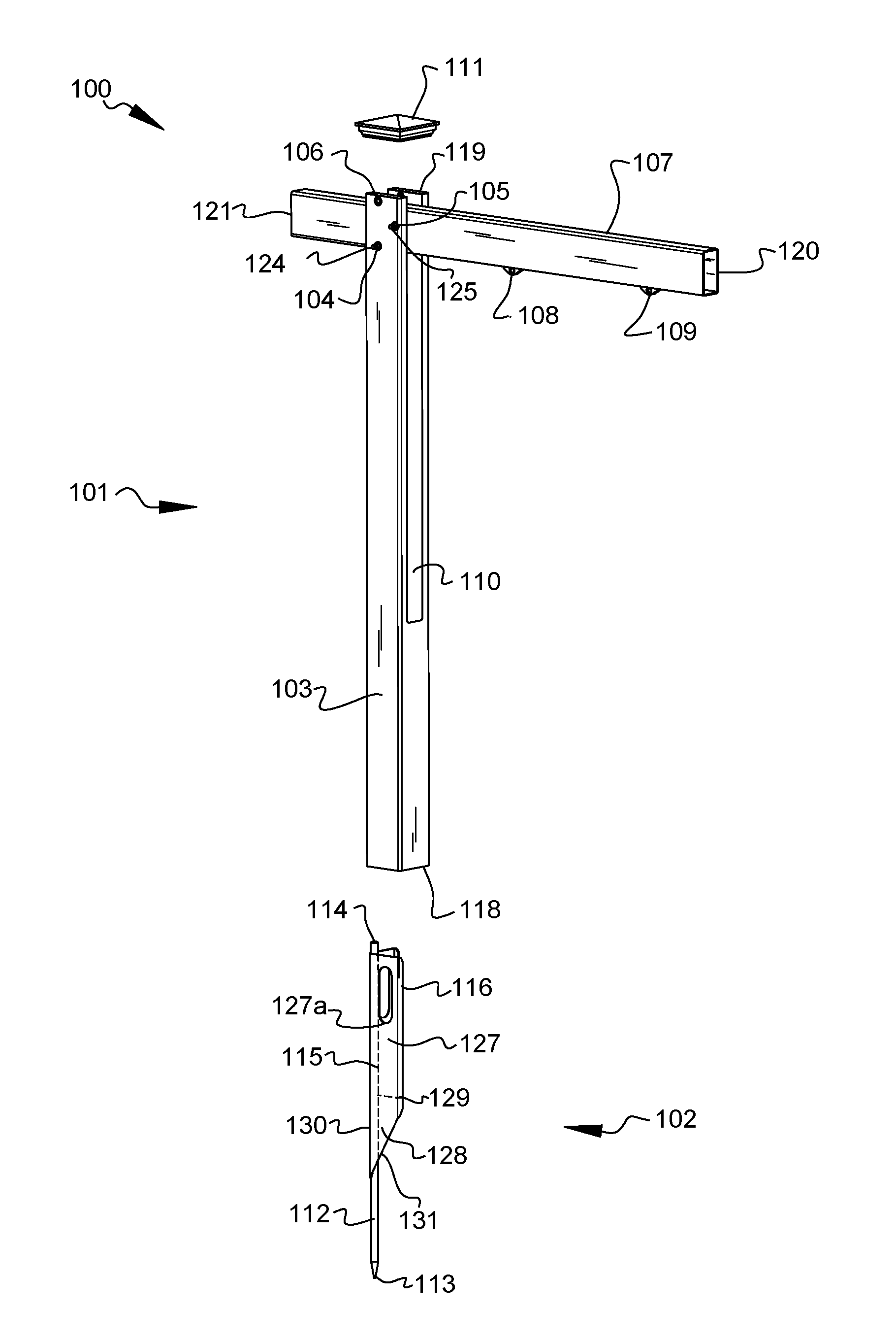 Collapsible sign post apparatus