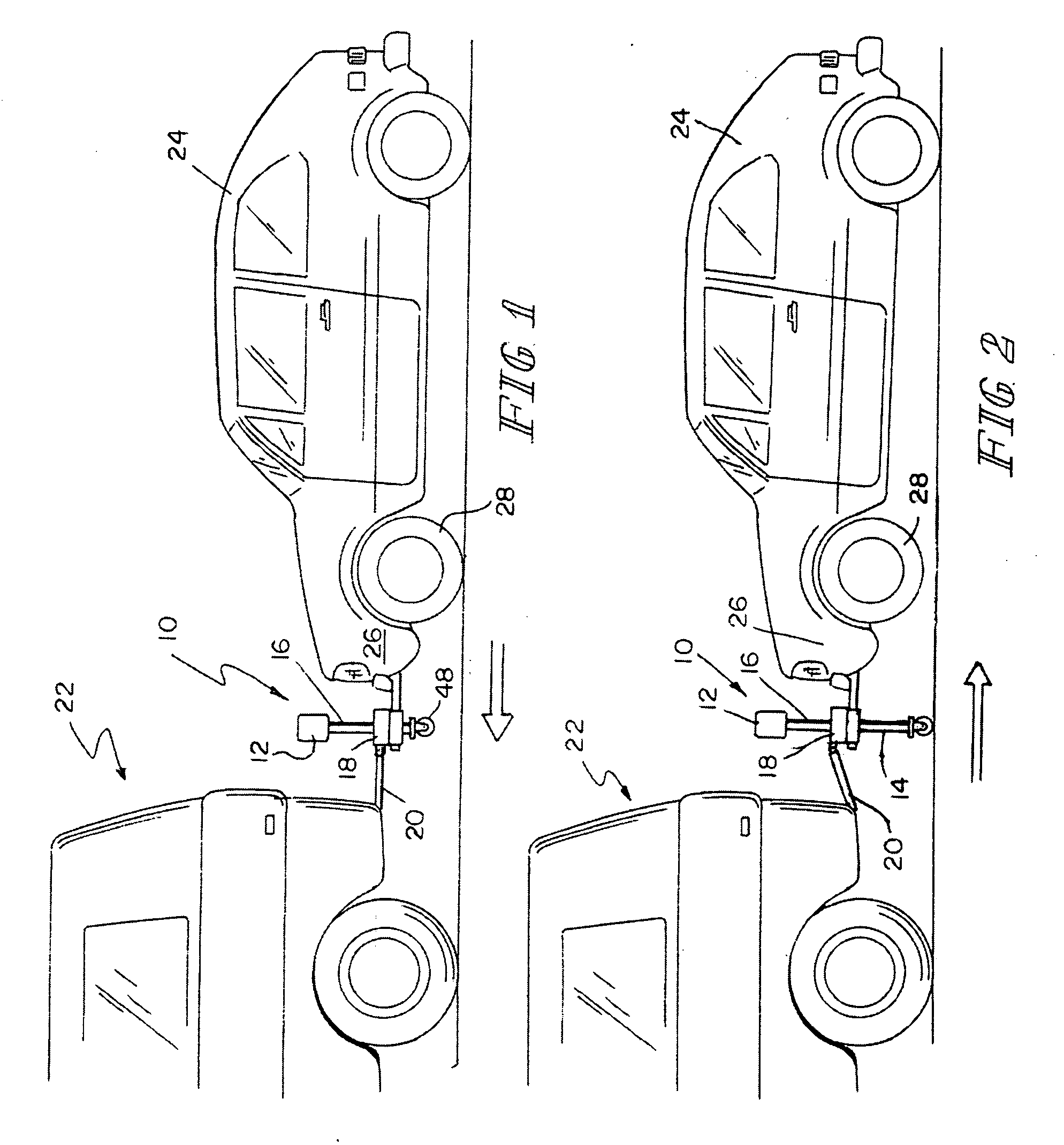 Backable tow bar adapter, and method