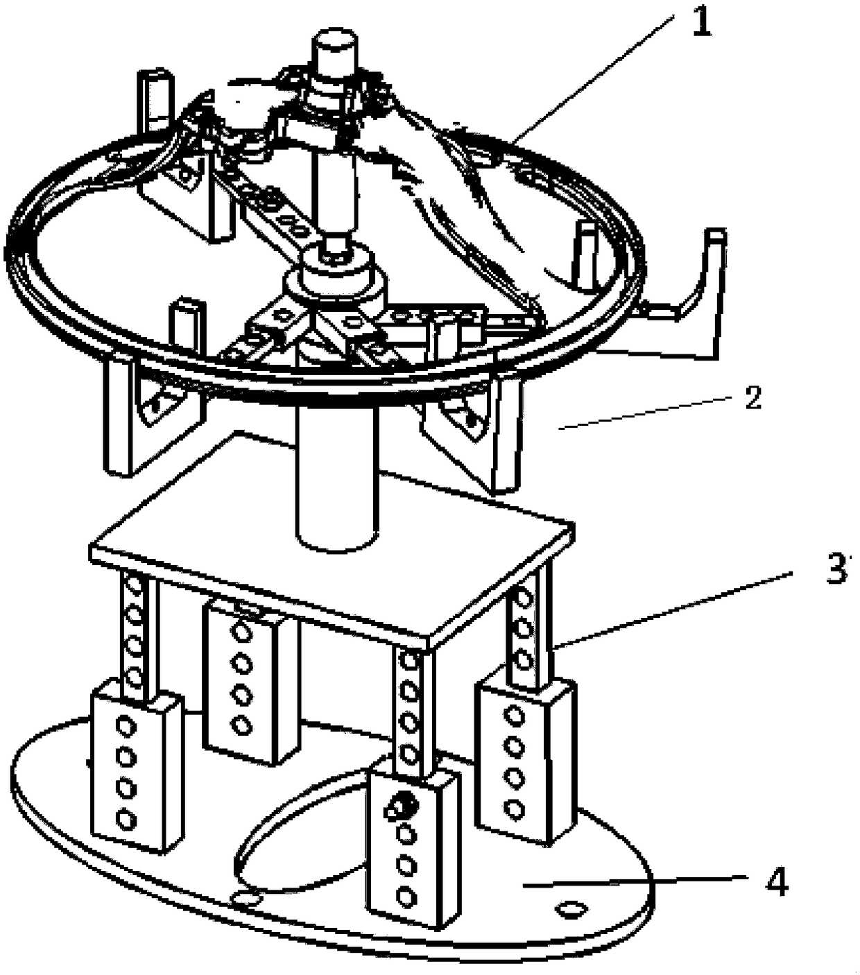 Detecting device for flatness and coaxiality of steering wheel