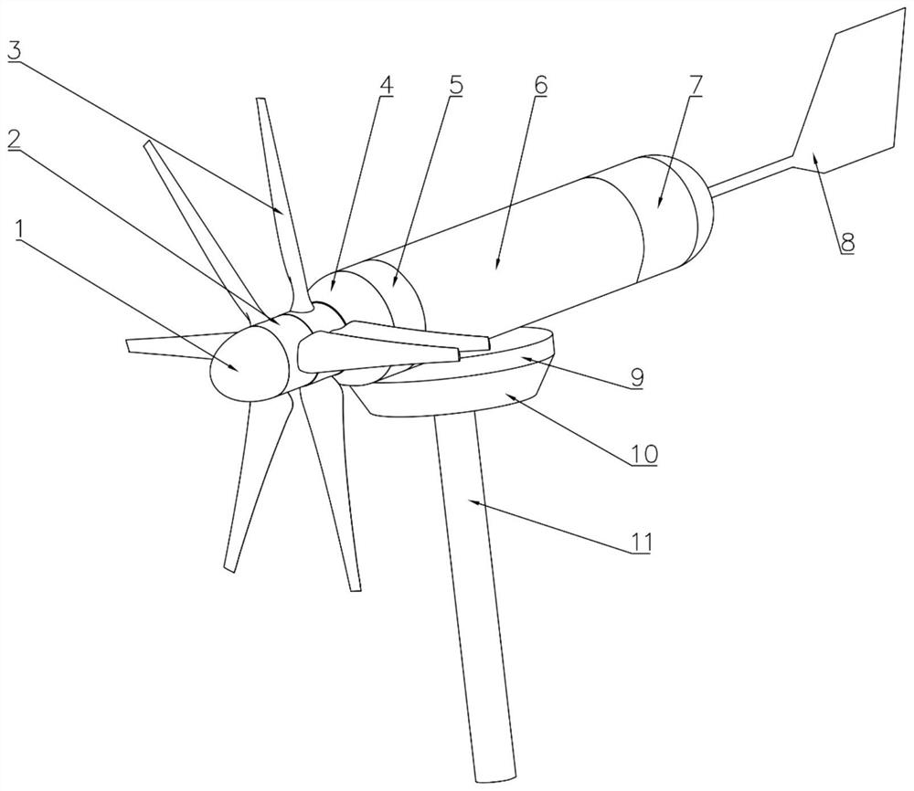 A counter-rotating propeller ocean current power generation device using a magnetic coupling