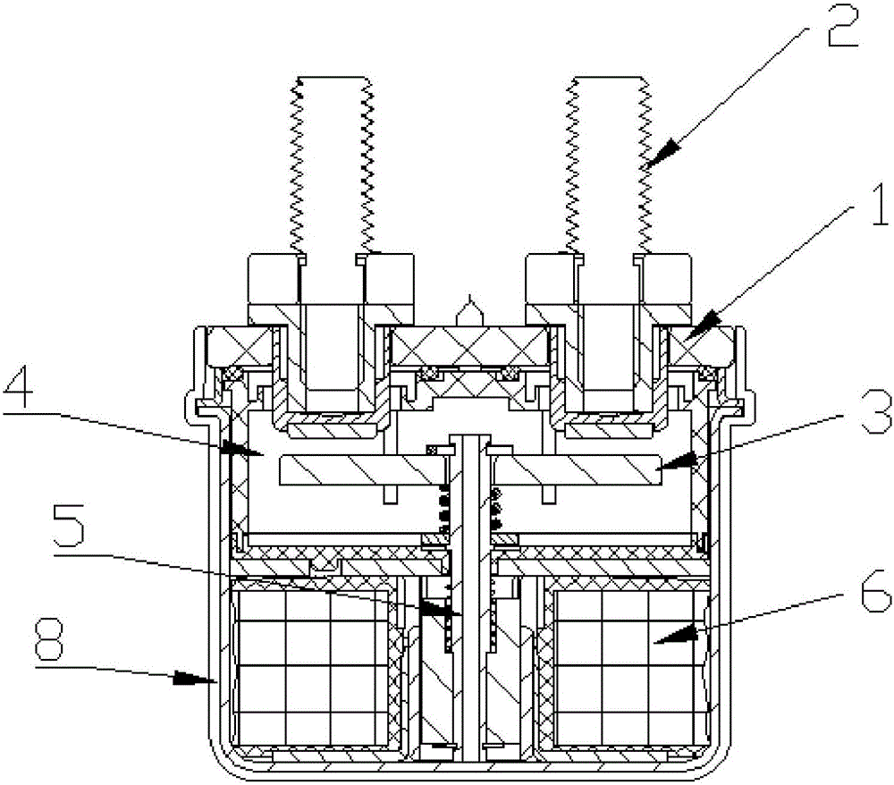 DC contactor packaging structure