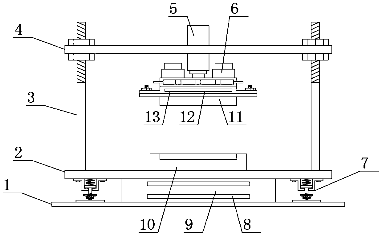 Metal plate stamping device with good cooling effect