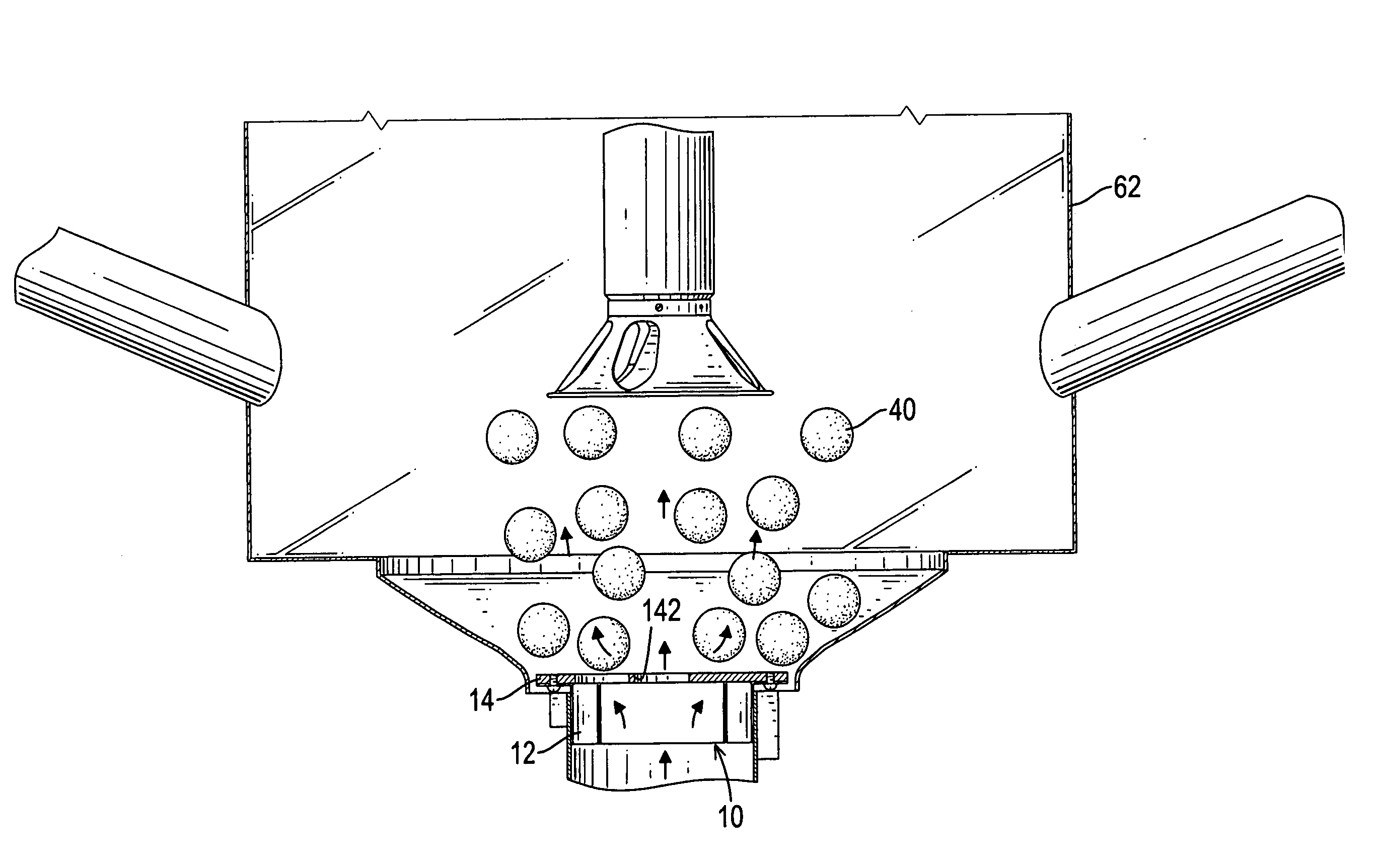 Nozzle for a random selection machine