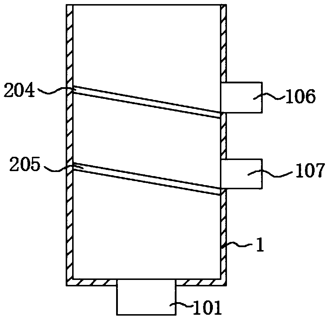 A grain screening funnel