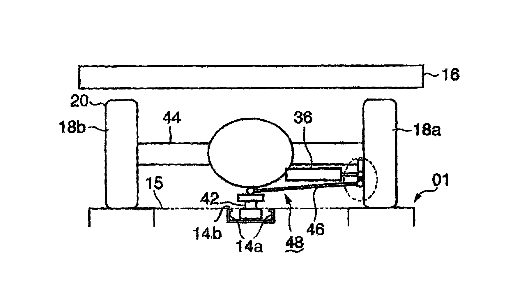 Structure of bifurvation and crossover site of guideway in guided vehicle transportation system