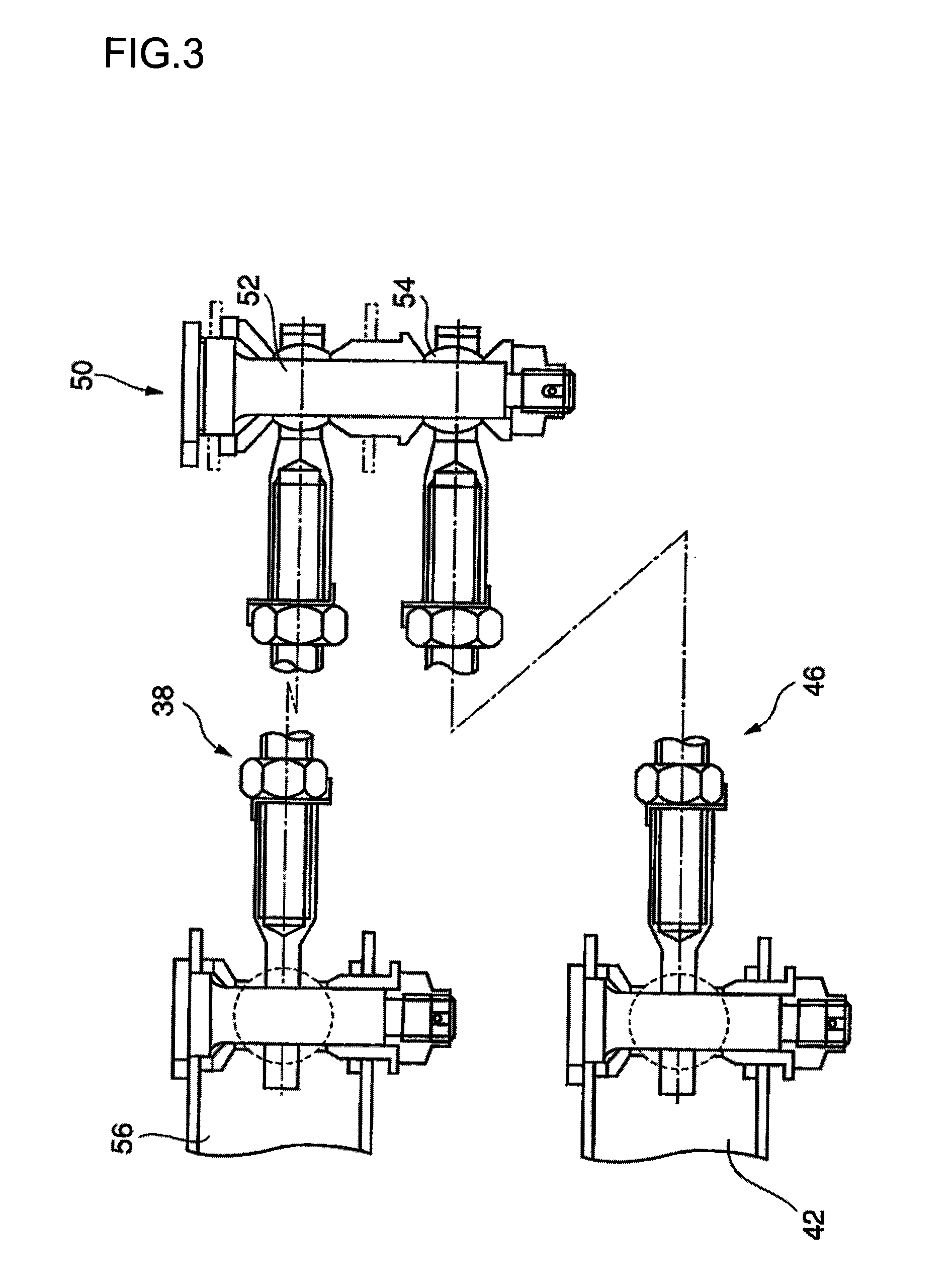 Structure of bifurvation and crossover site of guideway in guided vehicle transportation system