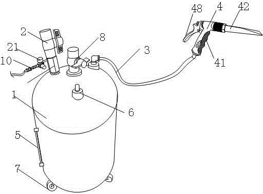 A car wash foam machine