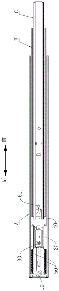 Automatic retracting device for small drawer slide rail