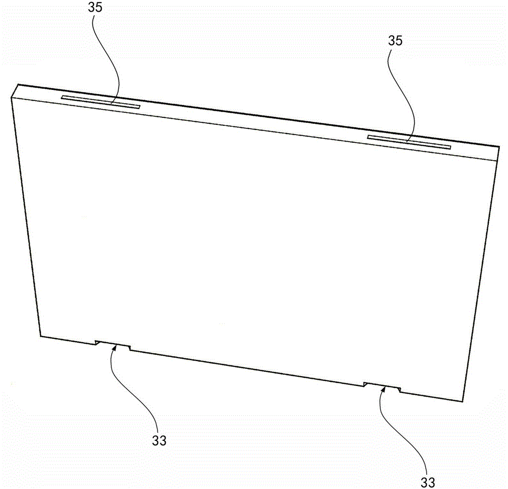 Stone veneer hanging slot structure used in cooperation with push-in type locating hanging pieces and machining method