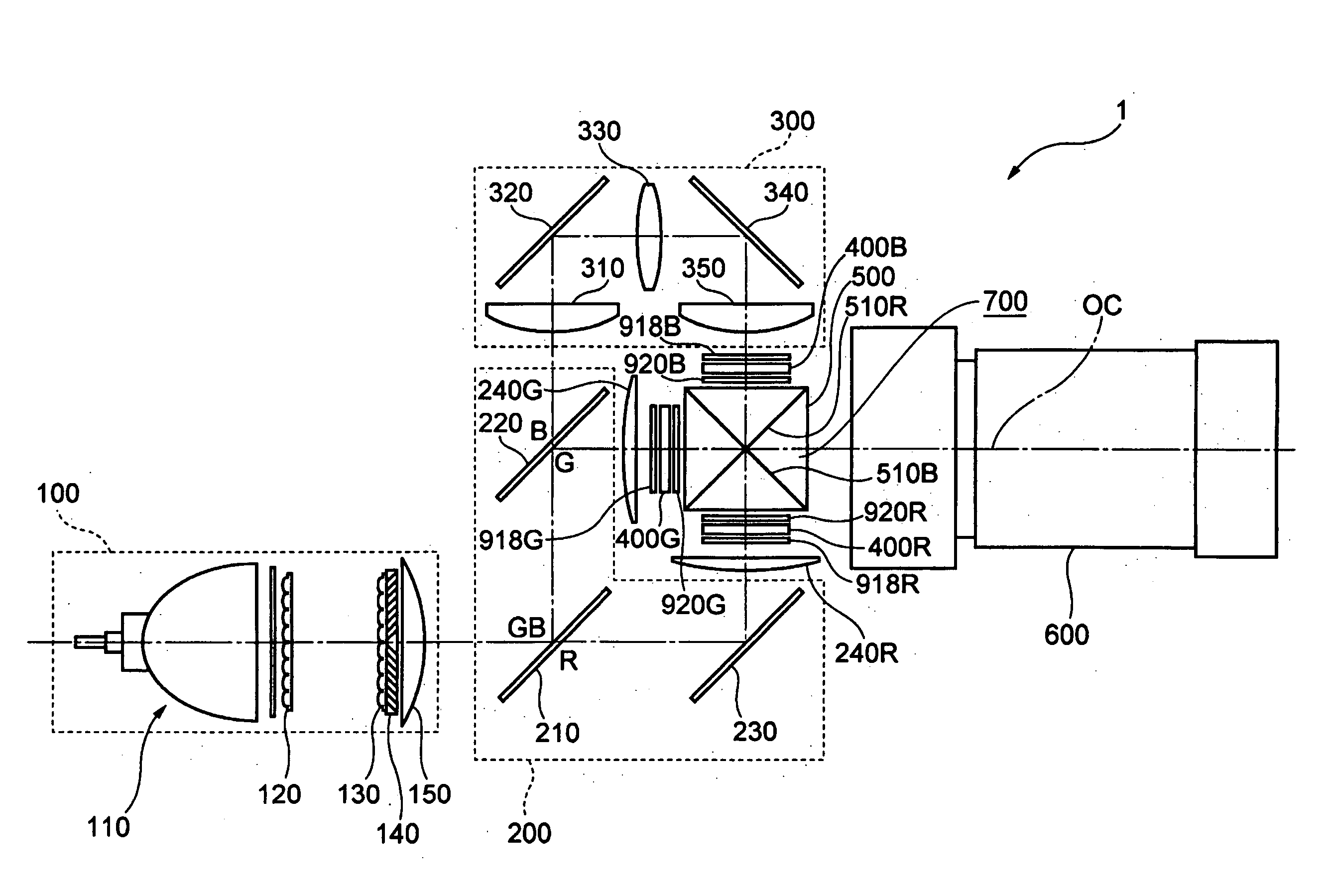 Optical device and projector