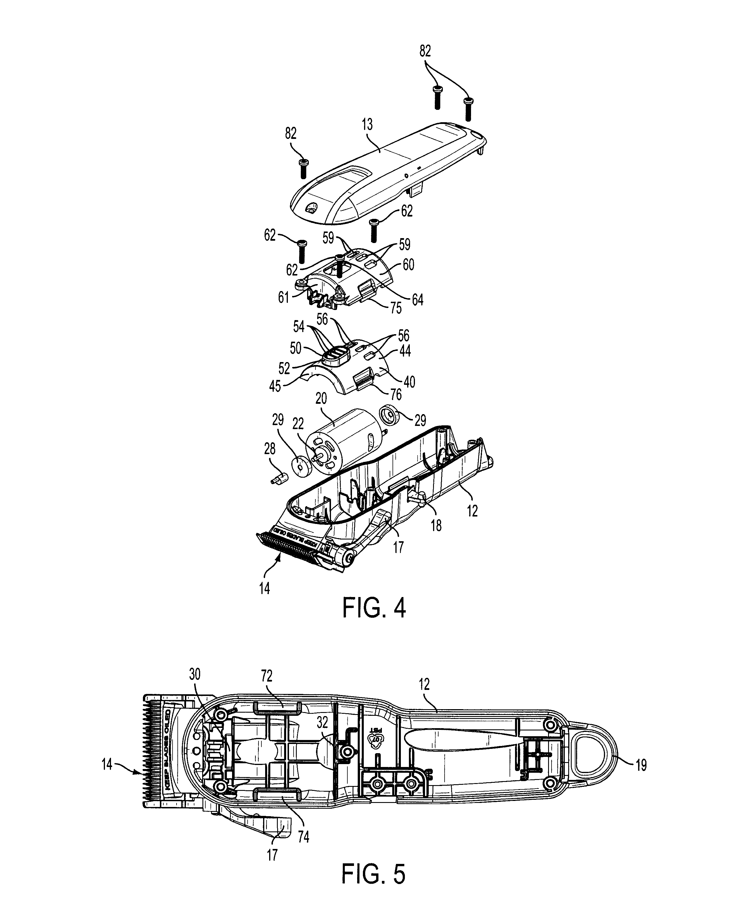 Hair clipper with a rotary motor vibration and noise damper