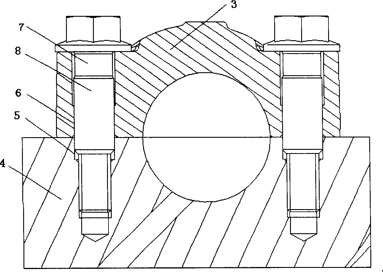 Secondary assembling and locating method, and set bolt