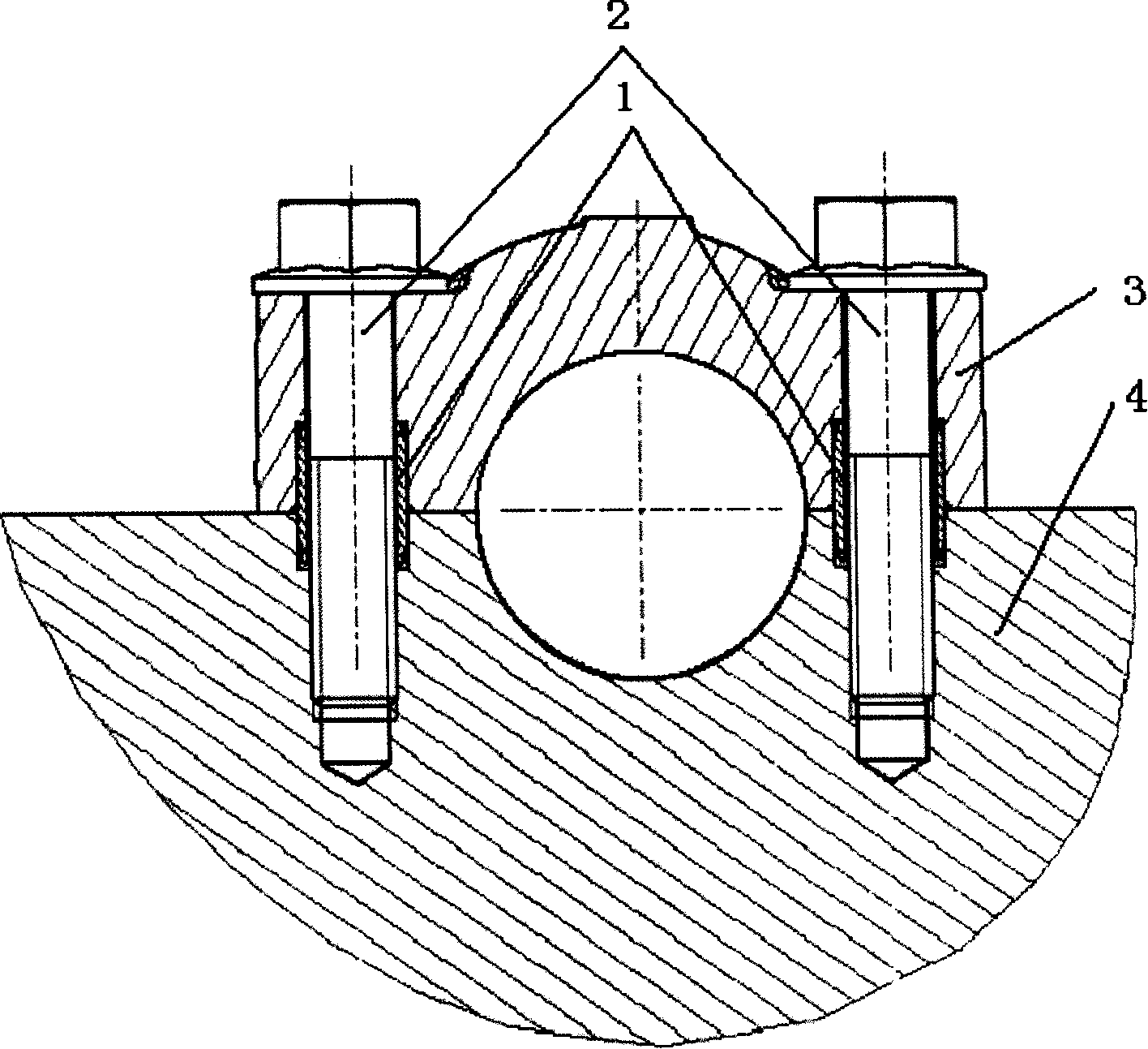 Secondary assembling and locating method, and set bolt