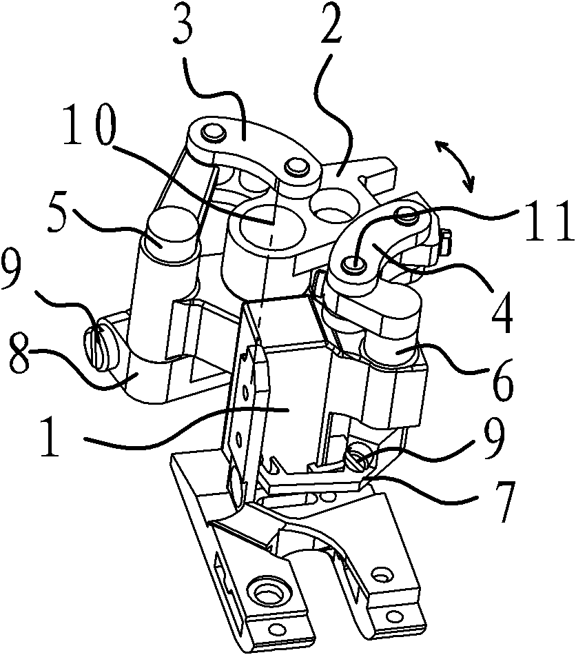 Stretched-thread traction mechanism of four-needle six-thread splicing and sewing machine