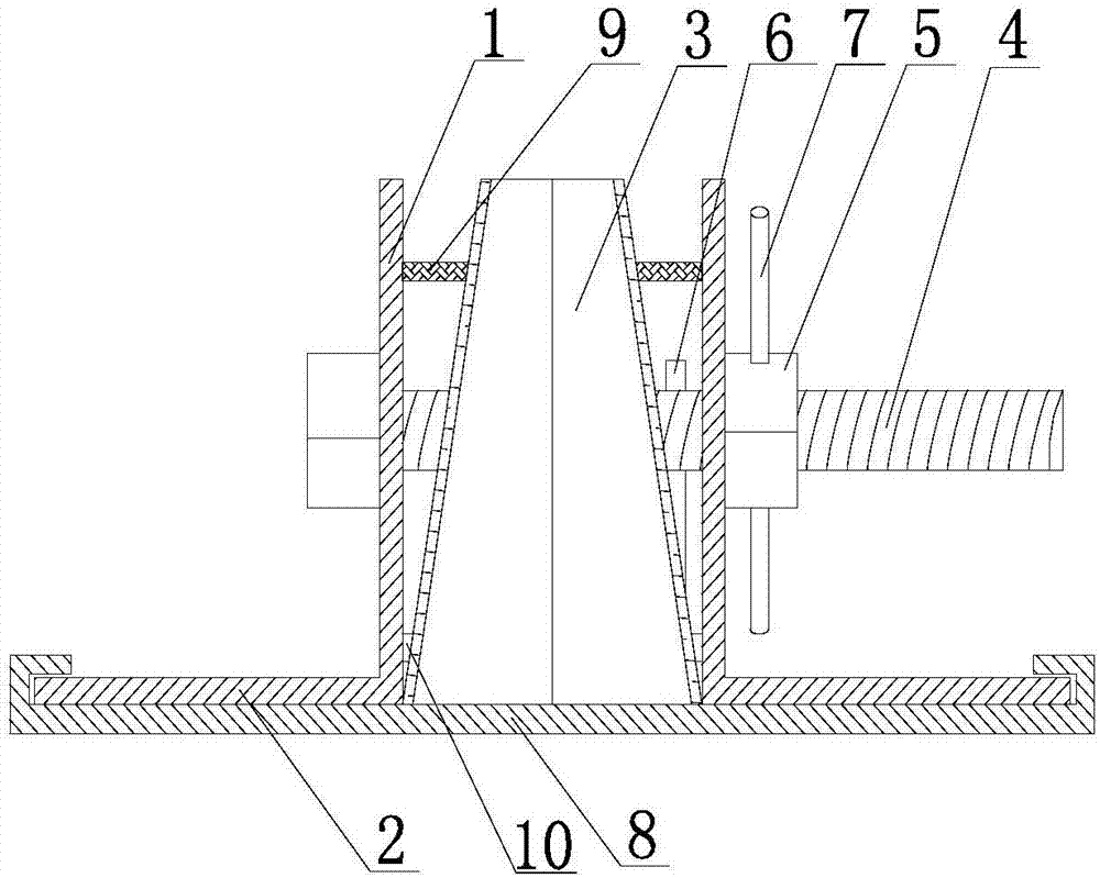 Production technology for circular-truncated-cone-shaped elevation concrete block for floor slab