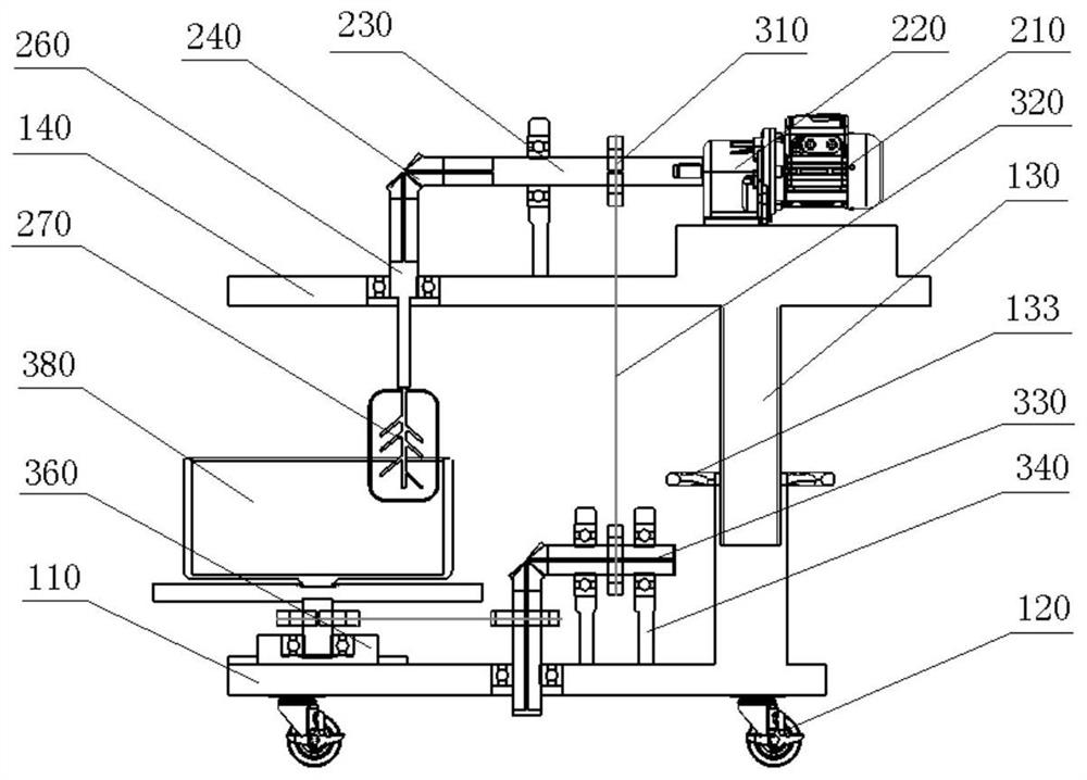 An upper and lower linkage type mortar mixer