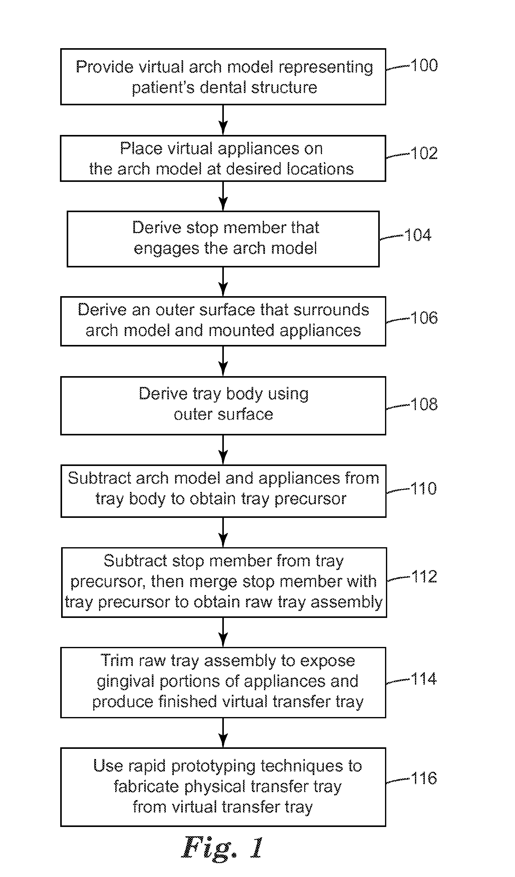 Rapid prototyped transfer tray for orthodontic appliances