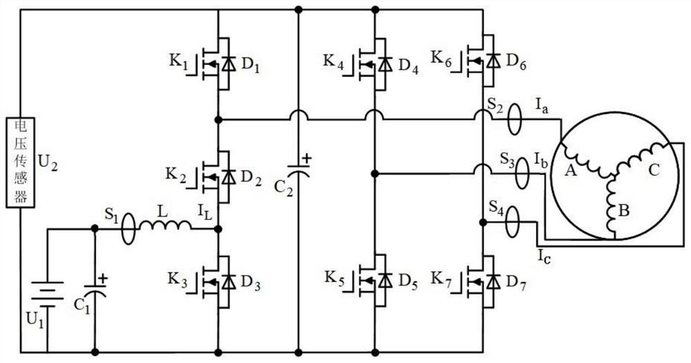 Brushless direct-current motor boost integrated driving system and control method