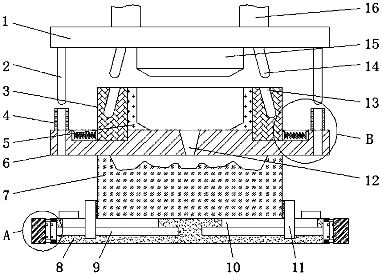 A sheet metal die-casting mold with positioning and guiding functions