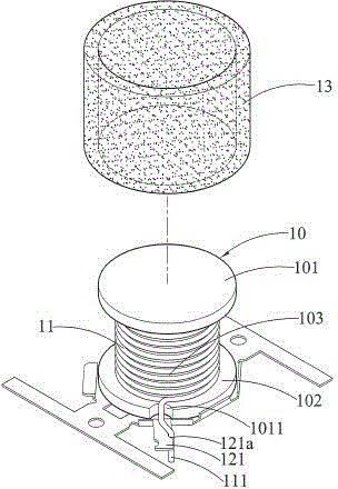 Thin combined inductor structure and assembly method thereof