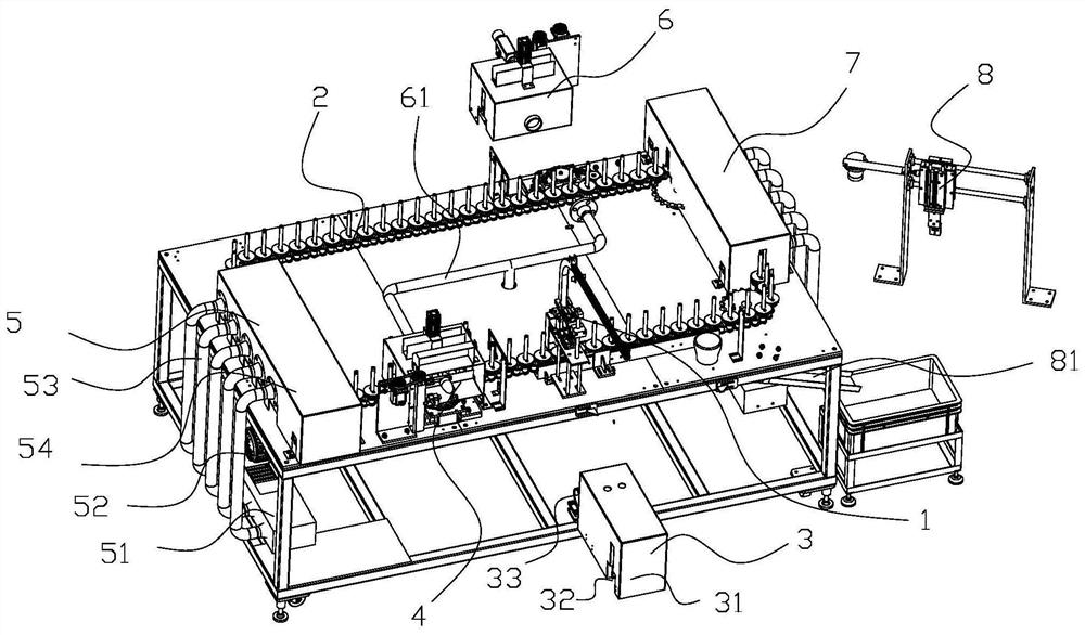 Spraying device and spraying method for automobile tail throat production