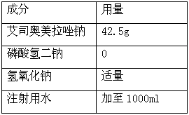 A kind of esomeprazole sodium freeze-dried powder and preparation method thereof