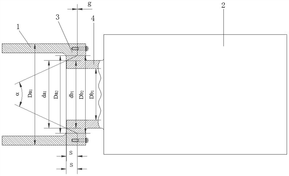 The connection structure of the main shaft and the speed-increasing gearbox of the wind turbine and its optimization design method