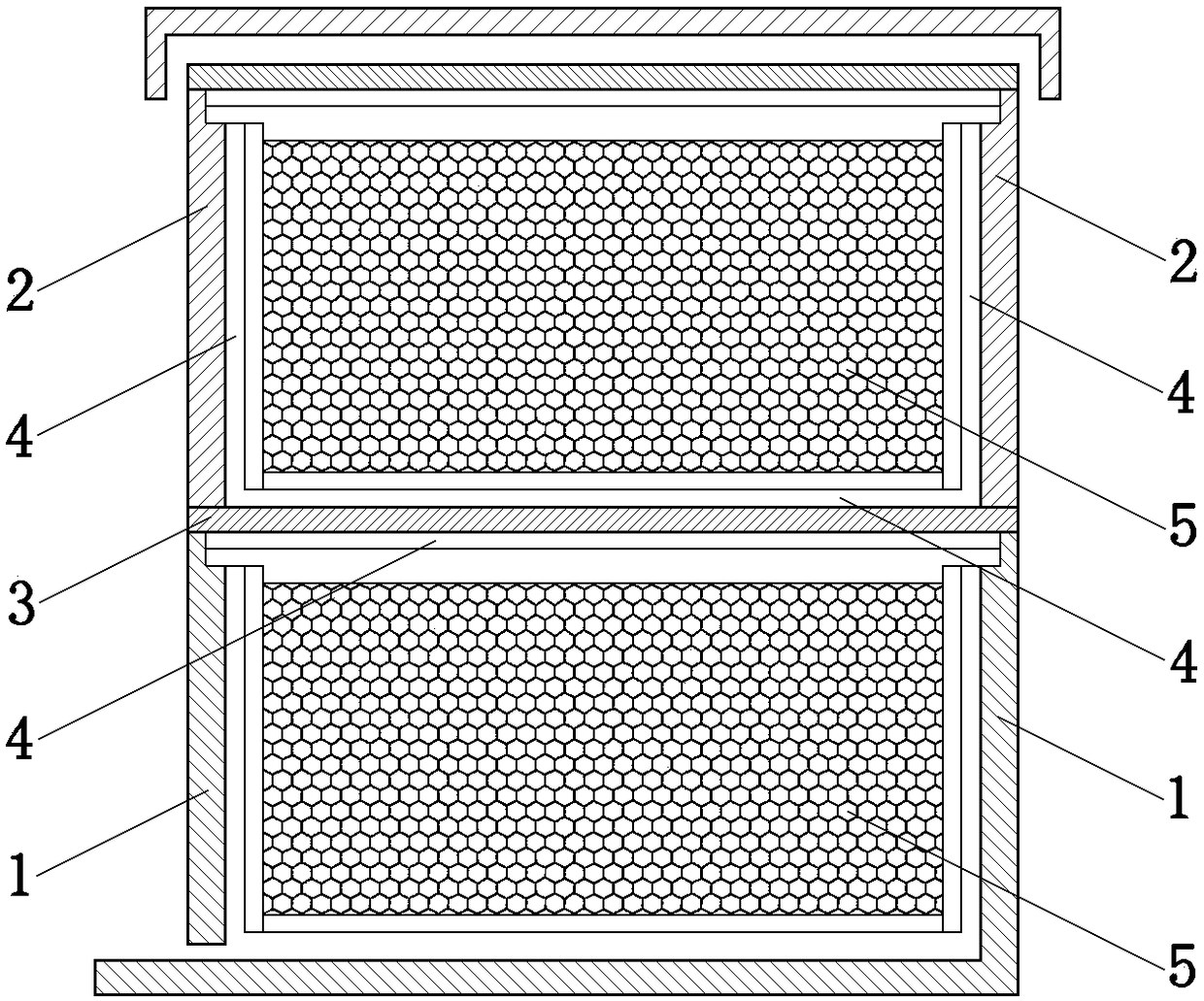 Non-magnetic ultra-thin metal lower-beam honeycomb frame