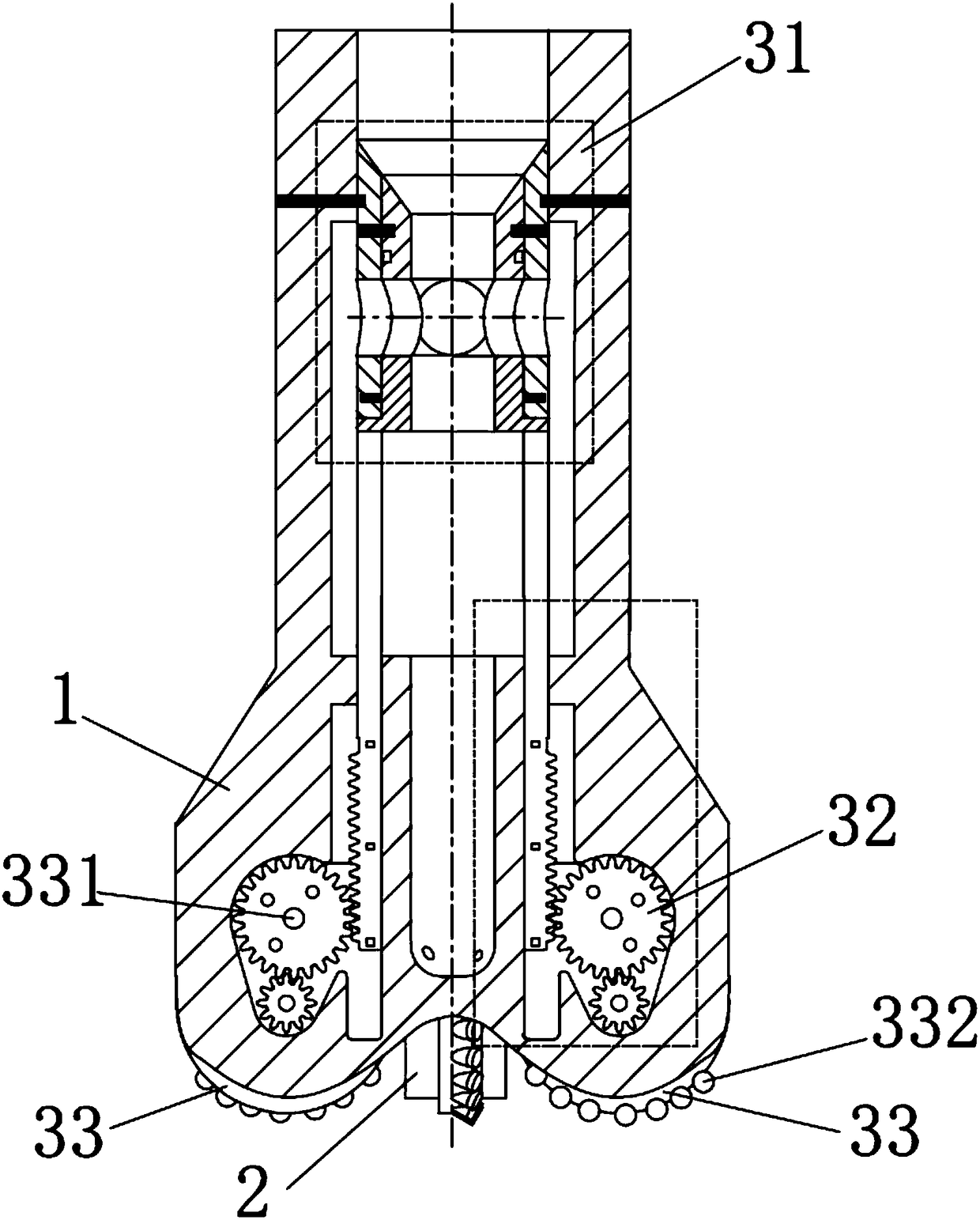 PDC (polycrystalline diamond compact) drilling bit with transposition cutter wings and long service life