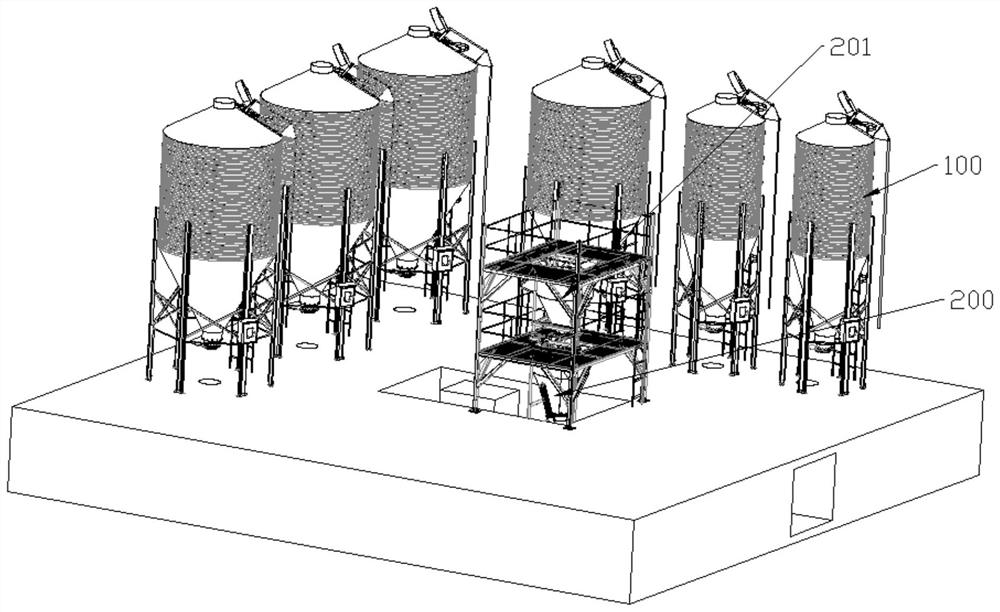 An air feeding system with a blanking device