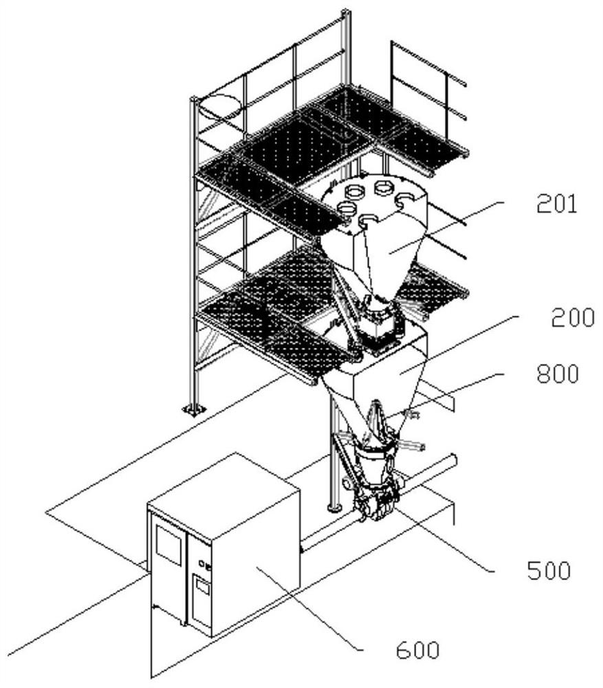 An air feeding system with a blanking device