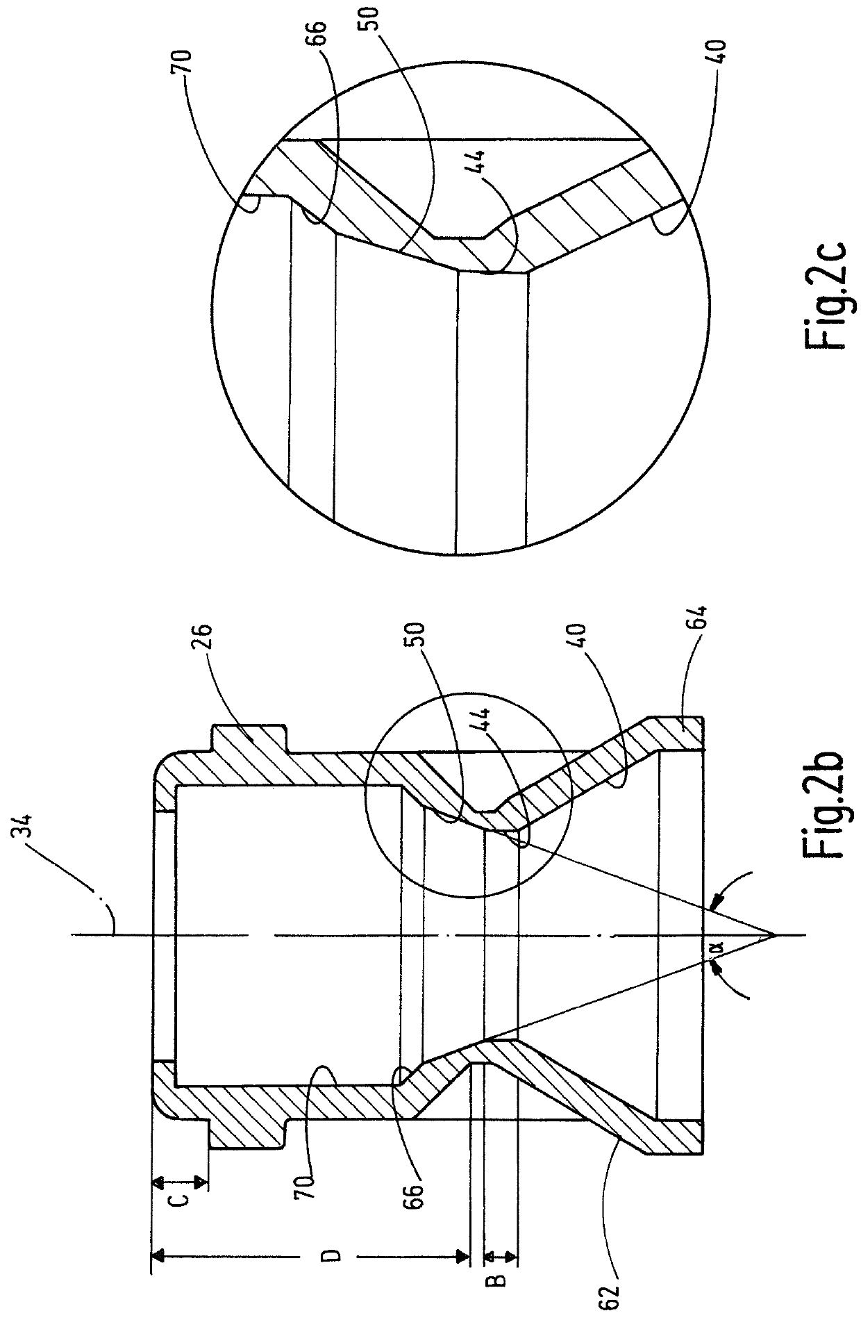 Container, connection and production device