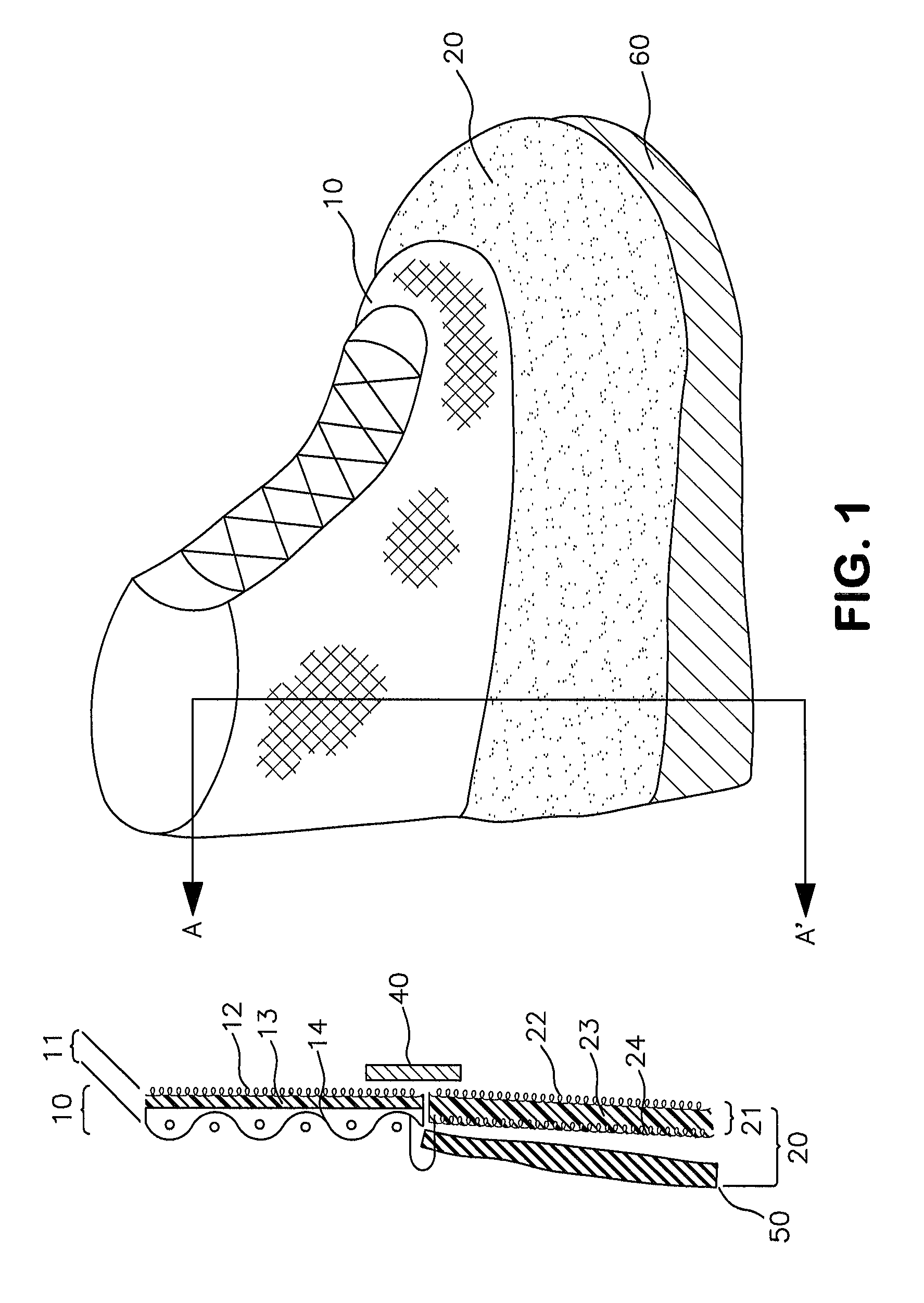 Waterproof breathable footwear having hybrid upper construction