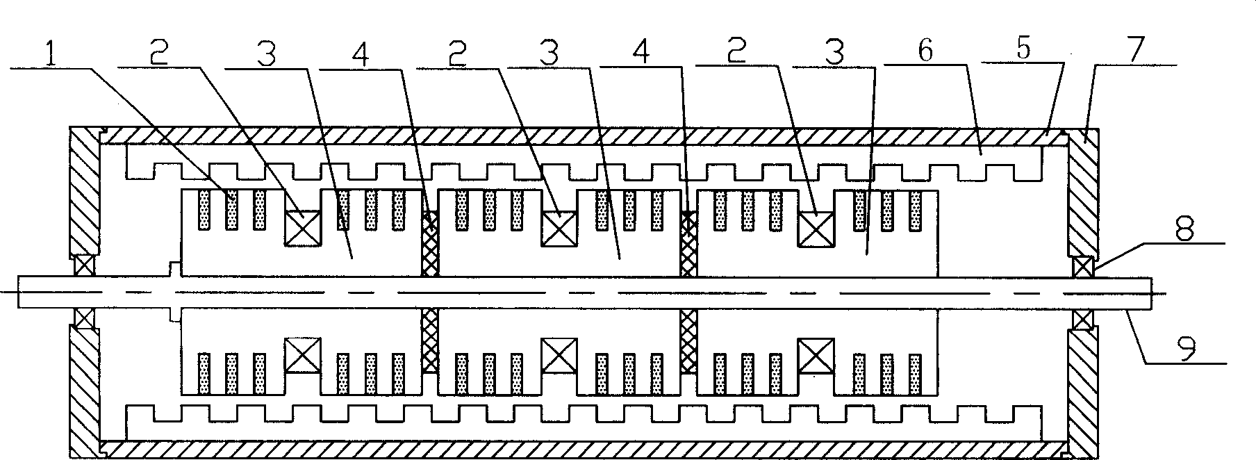 Columnar linear motor in permanent magnet reluctance type