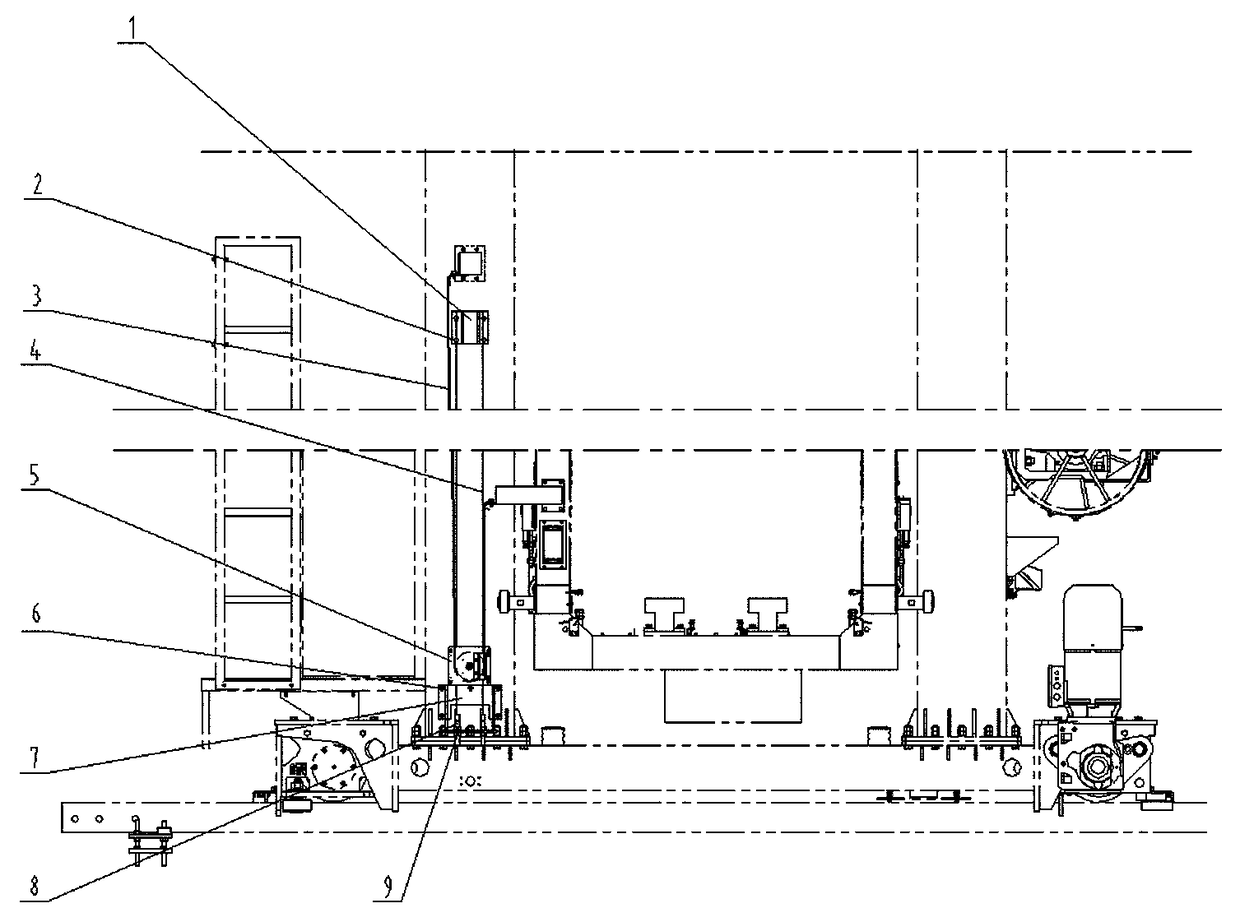 Flat cable lifting device for stacker