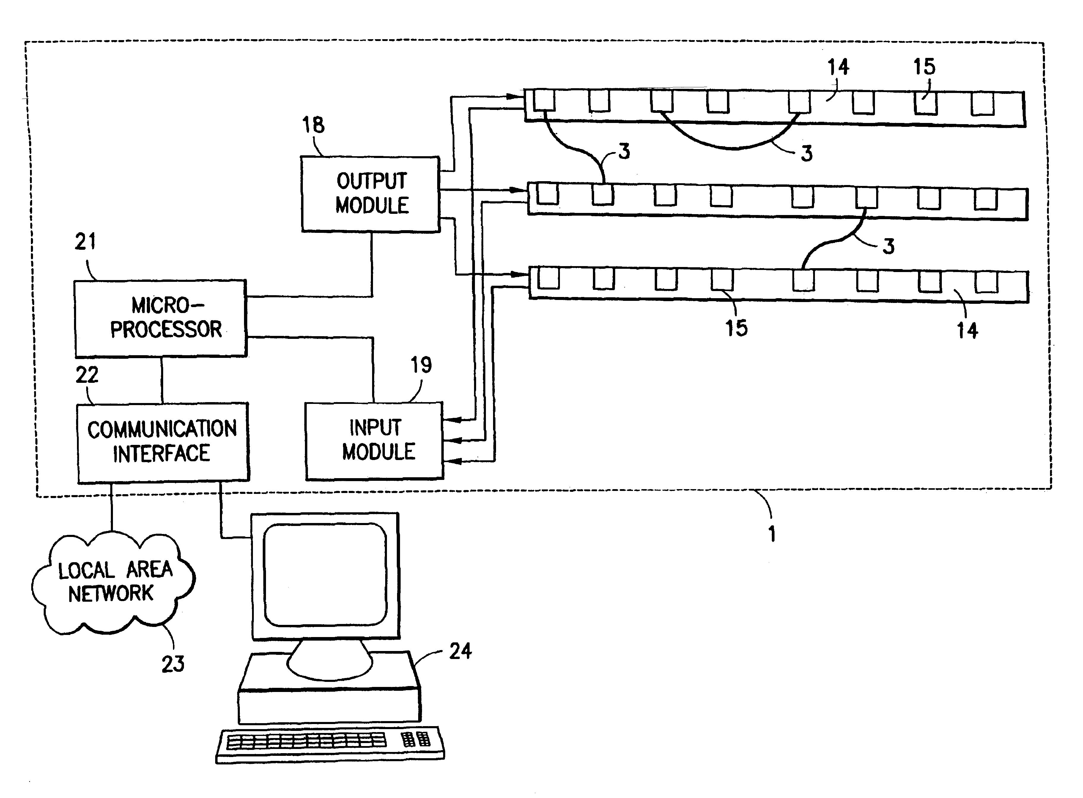 System for monitoring connection pattern of data ports