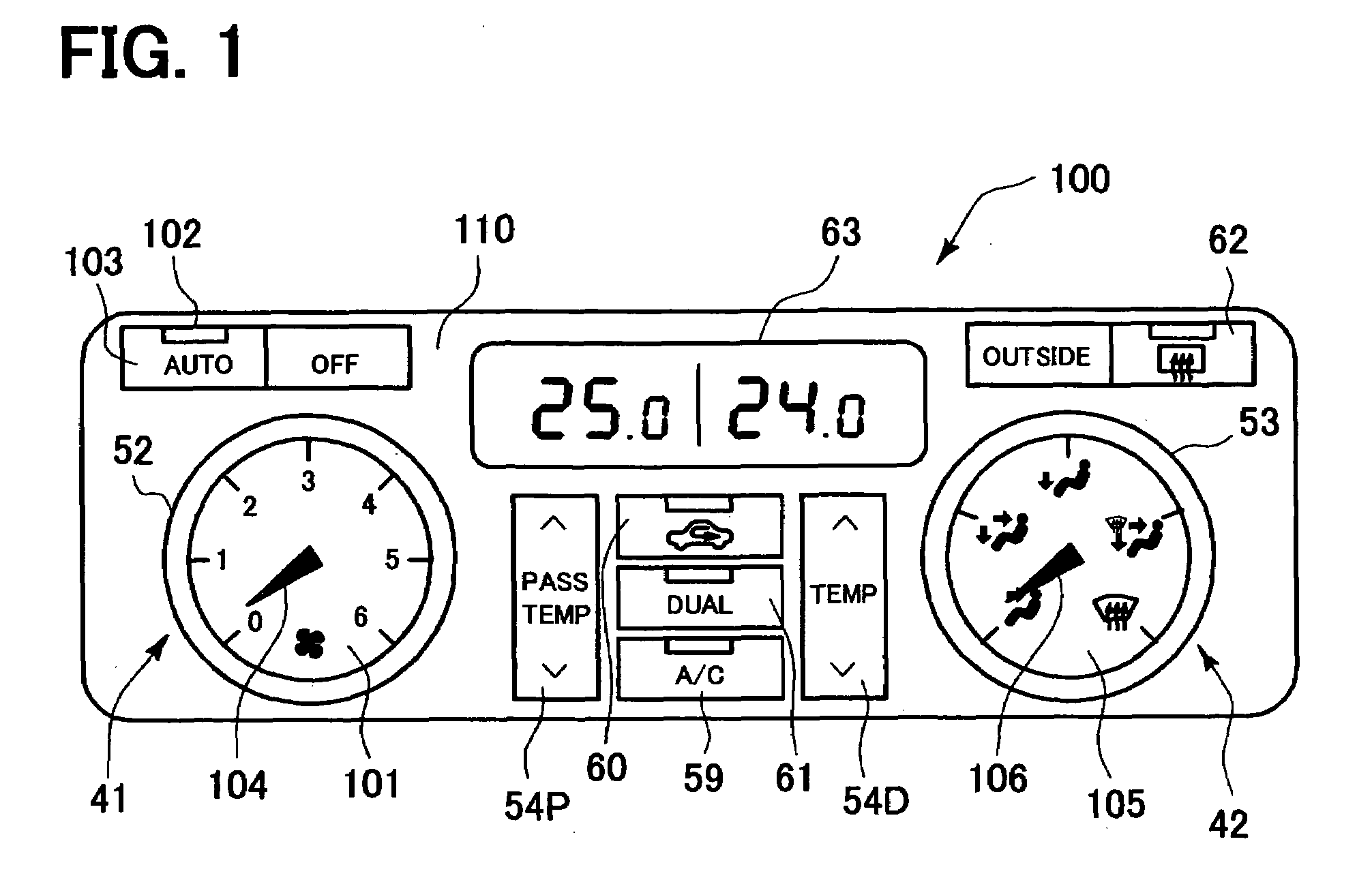 Operation unit for vehicle air conditioner and vehicle air-conditioning control apparatus using the same