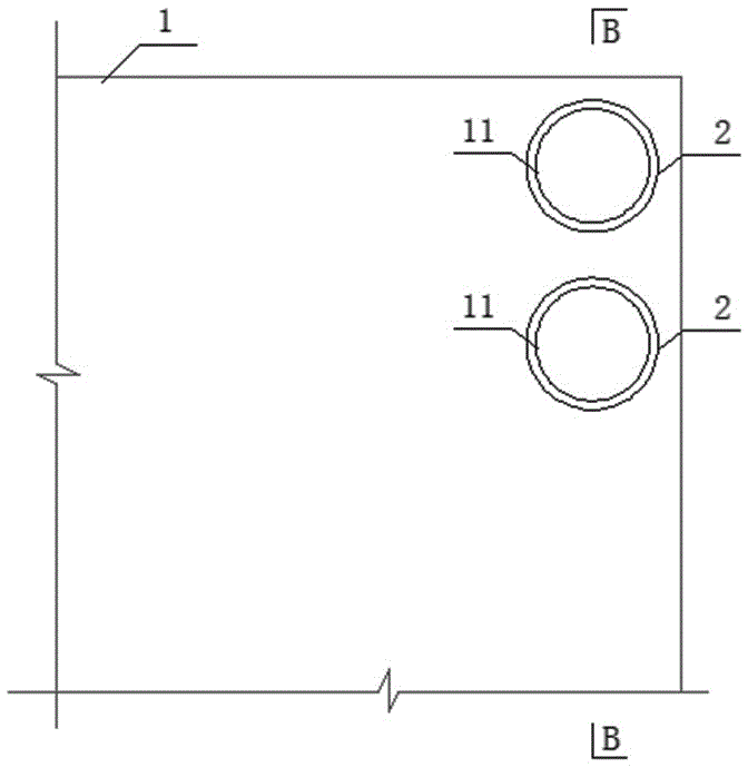 Accurately embedded water supply or water drainage casing pipe based on BIM and aluminum alloy formwork and construction method