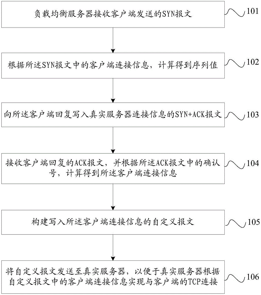 Connection establishing method and apparatus applied to server load balancing