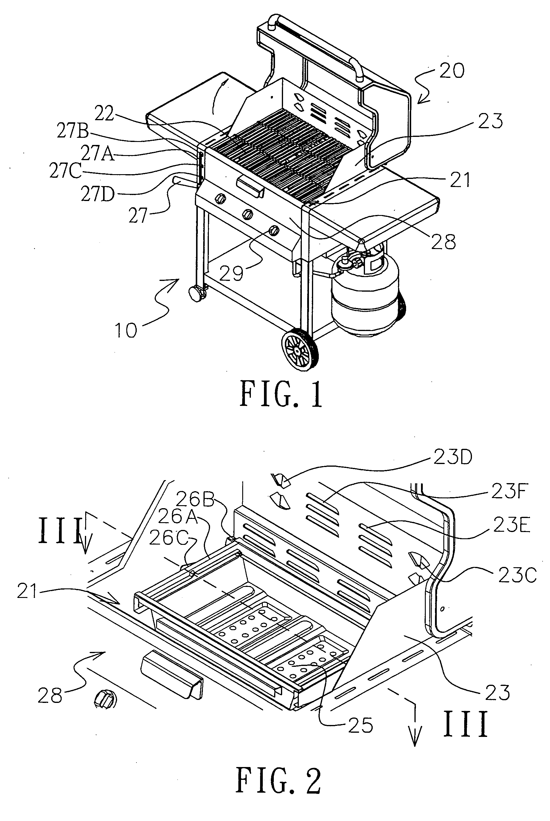 Barbecuing push cart